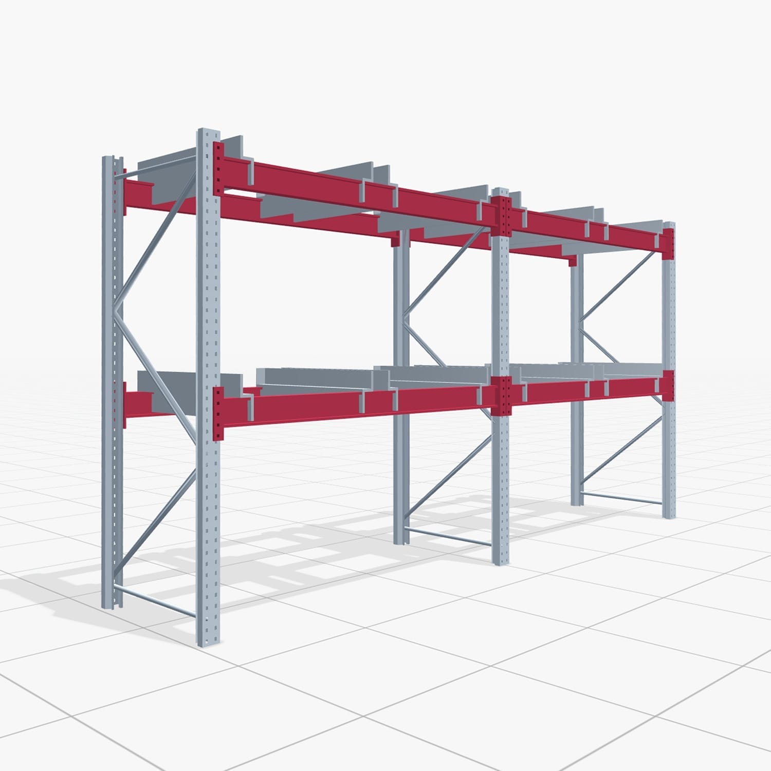 Palettenregale PRX 1000, Gitterbox, H: 2.100 mm, B: 3.900 mm, Palettengewicht: 1.000 kg, Palettenplätze: 12