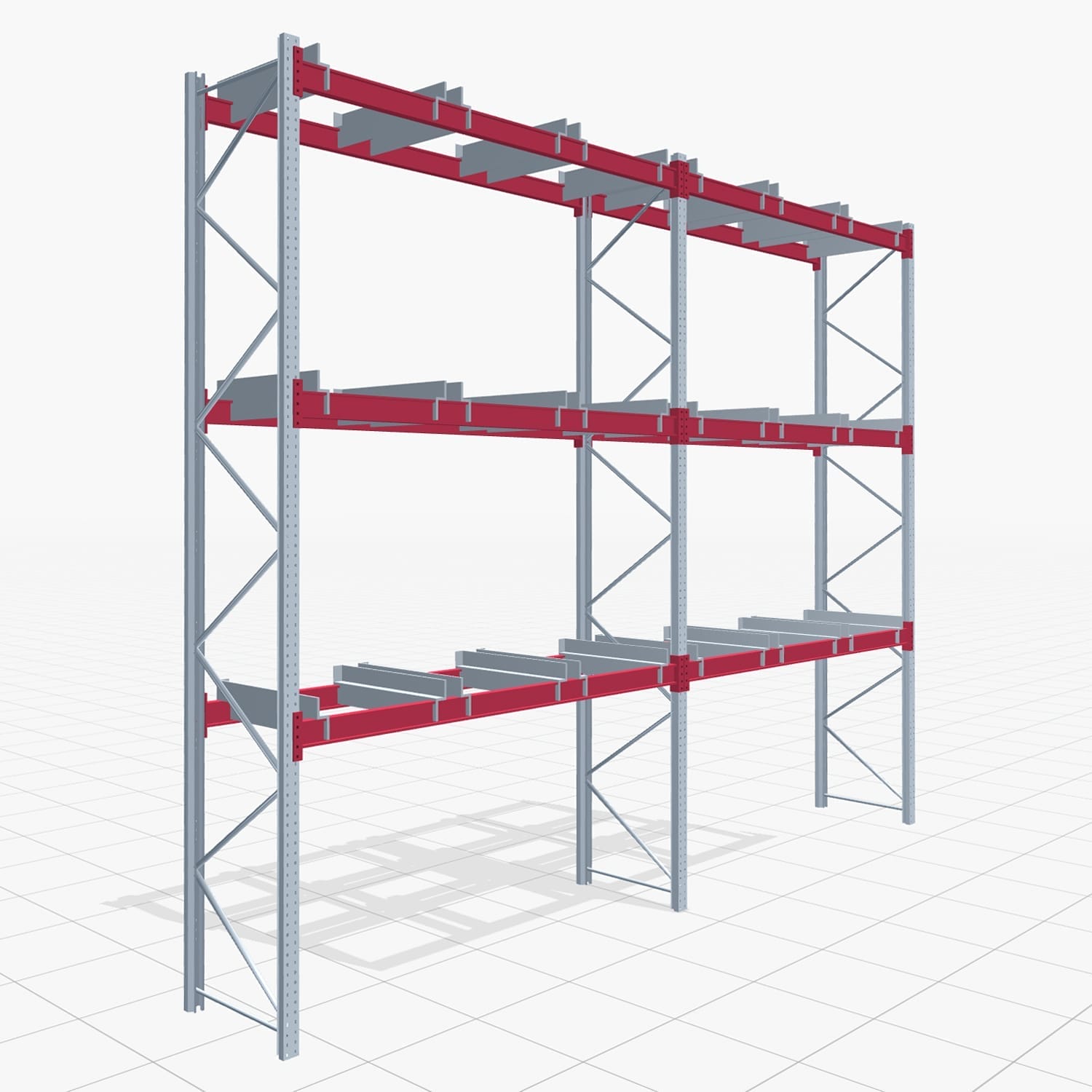 Palettenregale PRX 1000, Gitterbox, H: 4.600 mm, B: 5.700 mm, Palettengewicht: 750 kg, Palettenplätze: 24