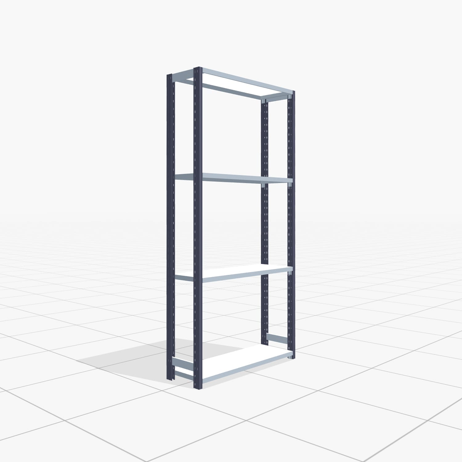 Fachbodenregal FBX 4000, H: 2.000 mm, B: 1.029 mm mm, T: 300 mm, Ebenen: 4