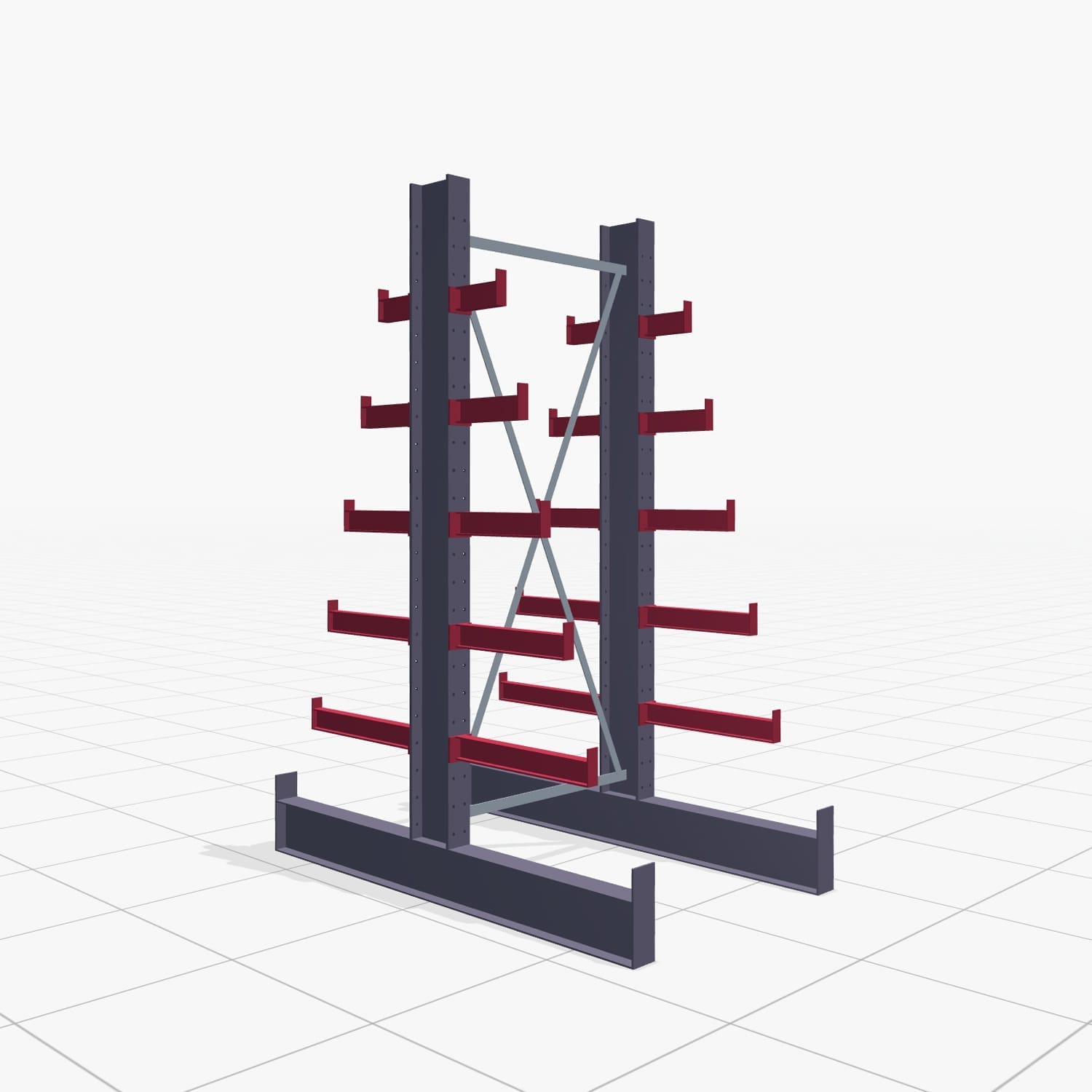 Tannenbaumregale KHX 3030, H: 2.500 mm (IPE 140), B: 1065 mm, Feldanzahl: 1, Zweiseitige Nutzung