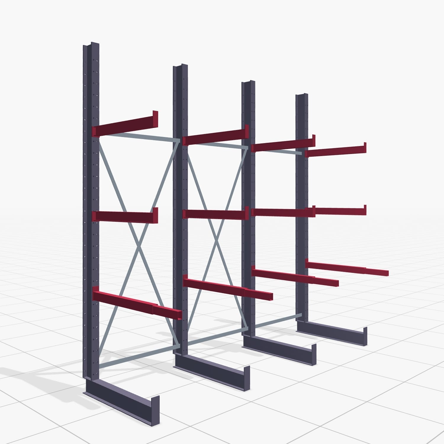 Schreinereiregale KHX 3010, Einseitige Nutzung, H: 3.000 mm, B: 3076 mm, 800 mm (560 kg)