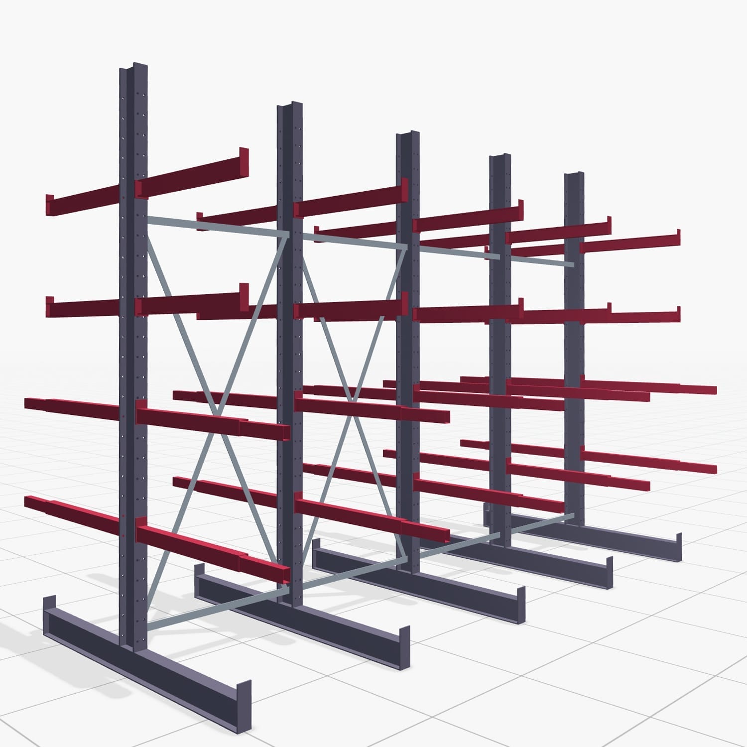 Schreinereiregale KHX 3010, Zweiseitige Nutzung, H: 3.000 mm, B: 4077 mm, 800 mm (560 kg)