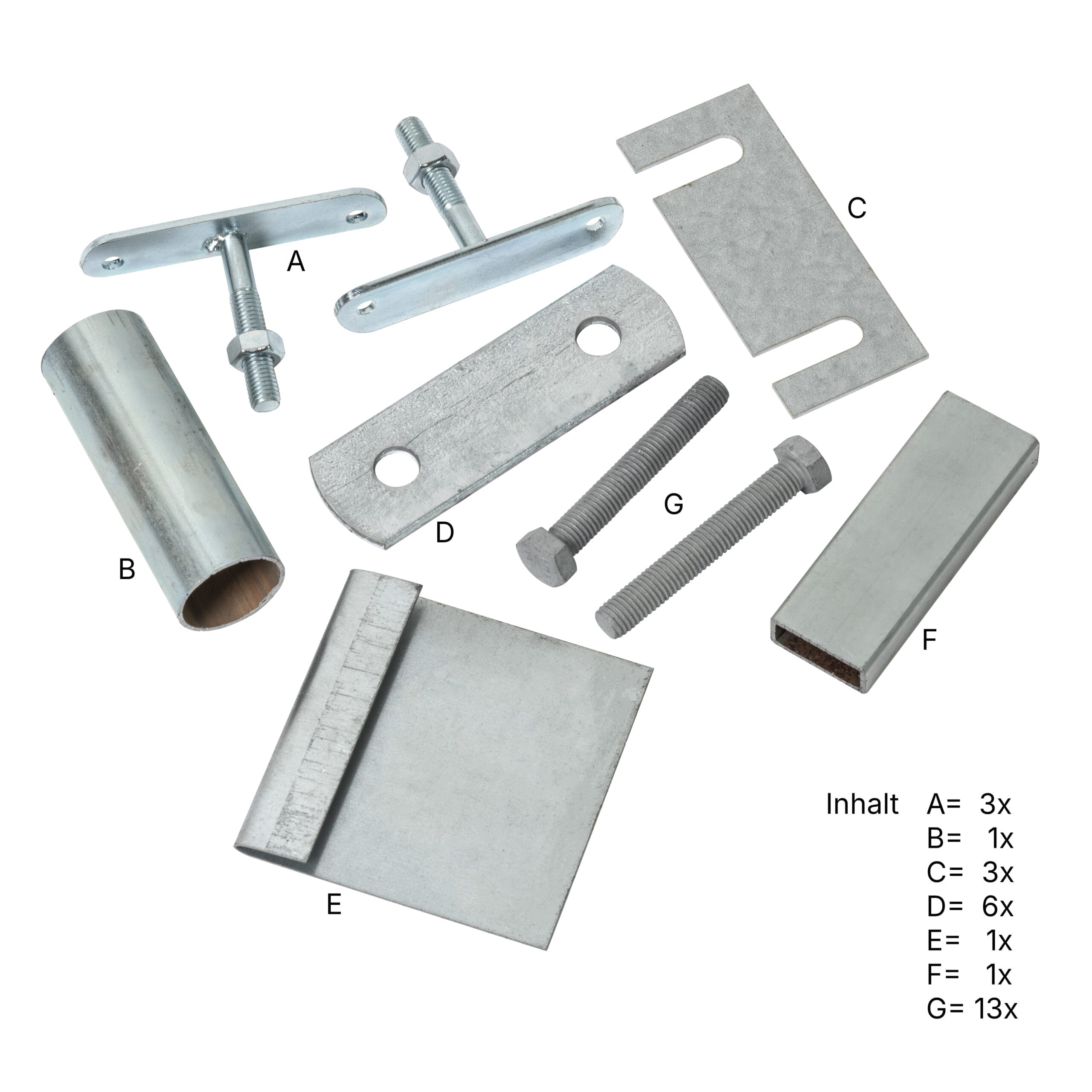 LBX 8000 Geländerstiele, komplett, 3 Stück, RAL 7035 Lichtgrau