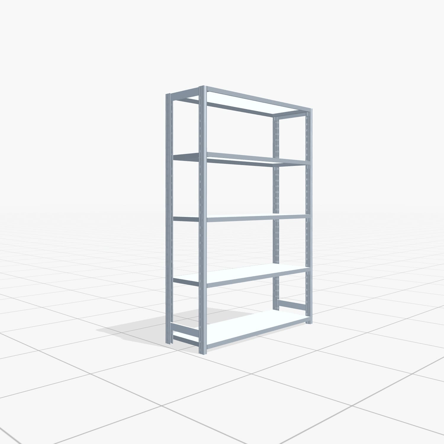 Fachbodenregal FBX 4000, H: 1.750 mm, B: 1.229 mm mm, T: 400 mm, Ebenen: 5