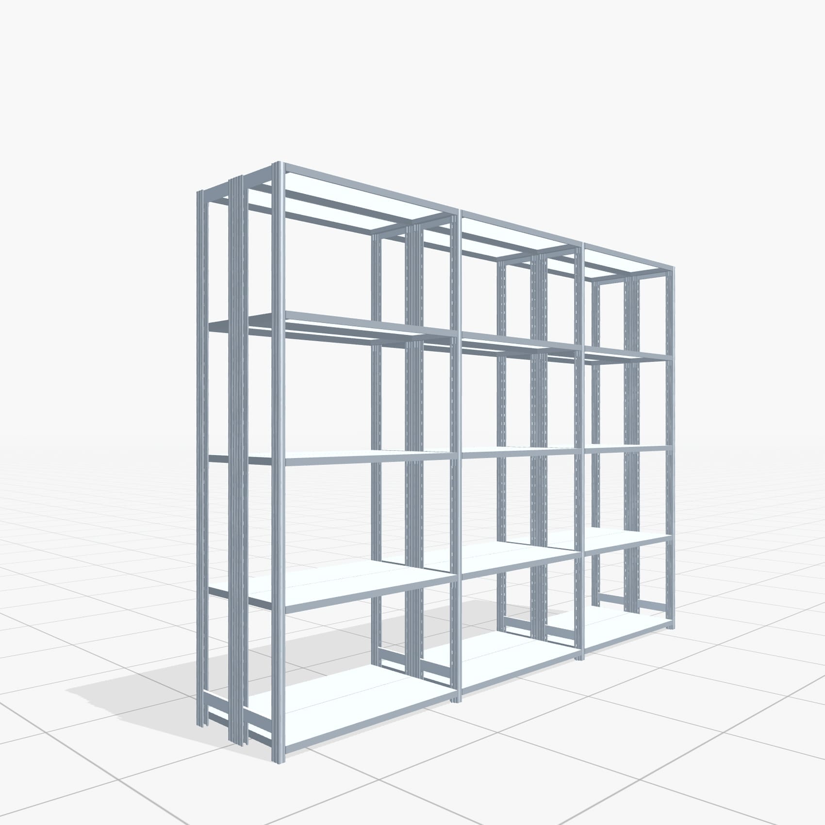 Fachbodenregal FBX 4000, H: 2.250 mm, B: 3.023 mm mm, T: 300 mm, Ebenen: 5