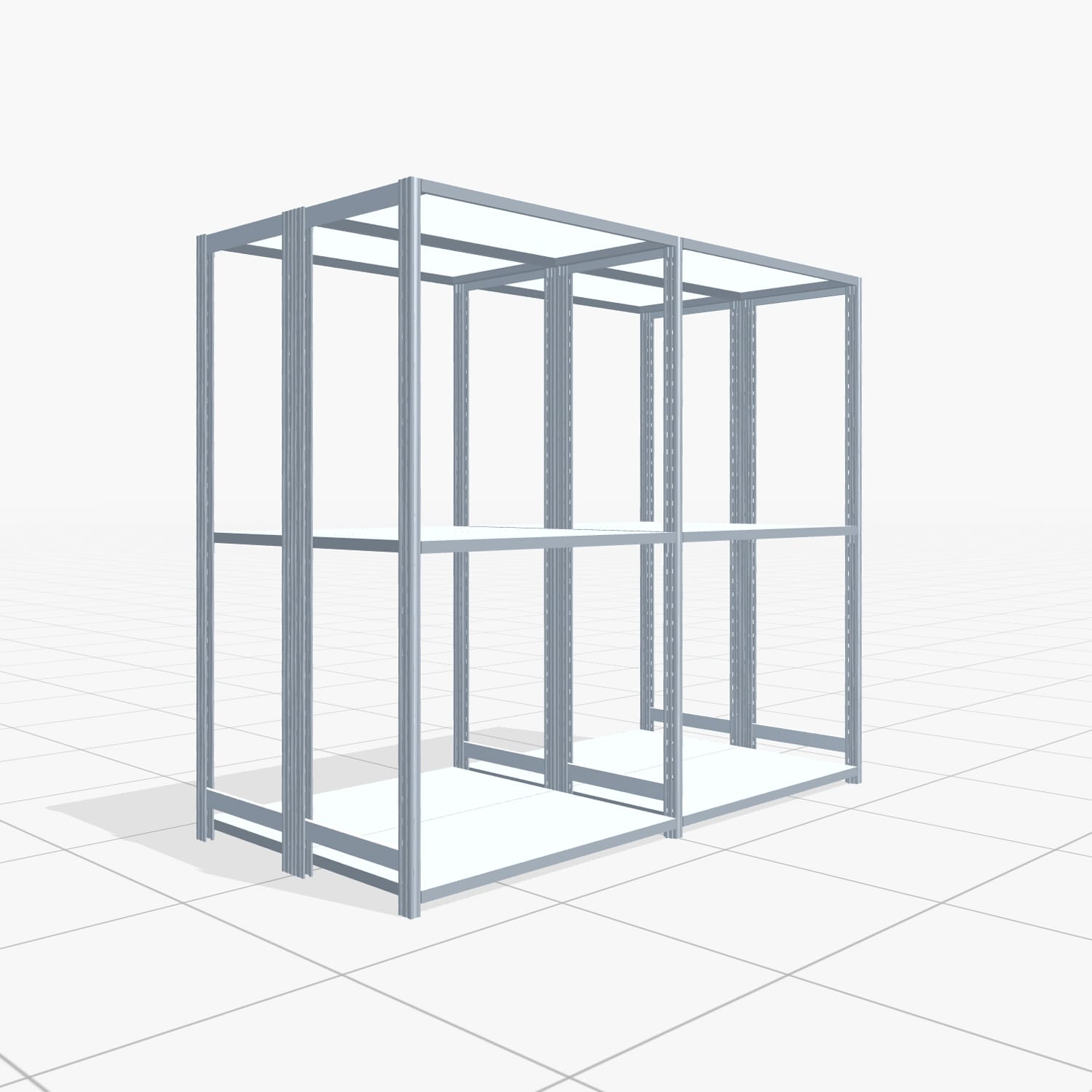 Fachbodenregal FBX 4000, H: 1.750 mm, B: 2.026 mm mm, T: 500 mm, Ebenen: 3