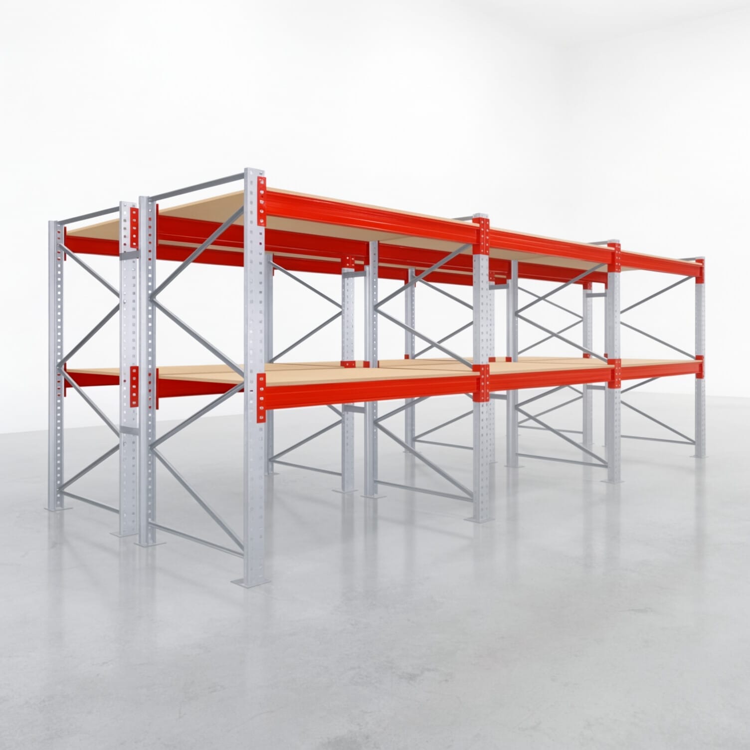 Palettenregale PRX 1000, Europalette, H: 2.100 mm, B: 5.800 mm, Palettengewicht: 1.000 kg, Palettenplätze: 18