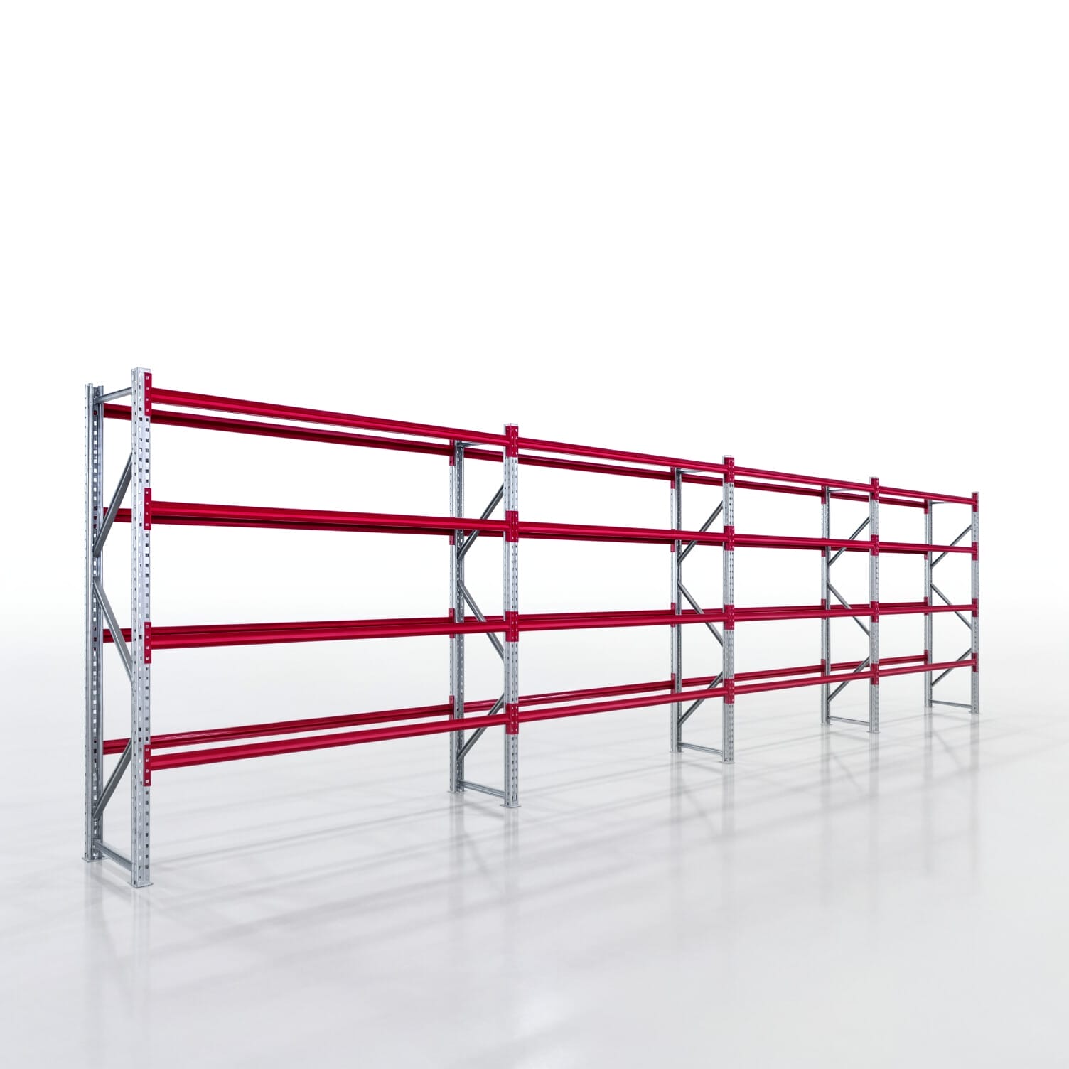 Weitspannregale WSX 5000, H: 2.400 mm, B: 10.269 mm mm, T: 600 mm, Ebenen: 5, Feldbreite: 2.500 mm, Auflage: ohne