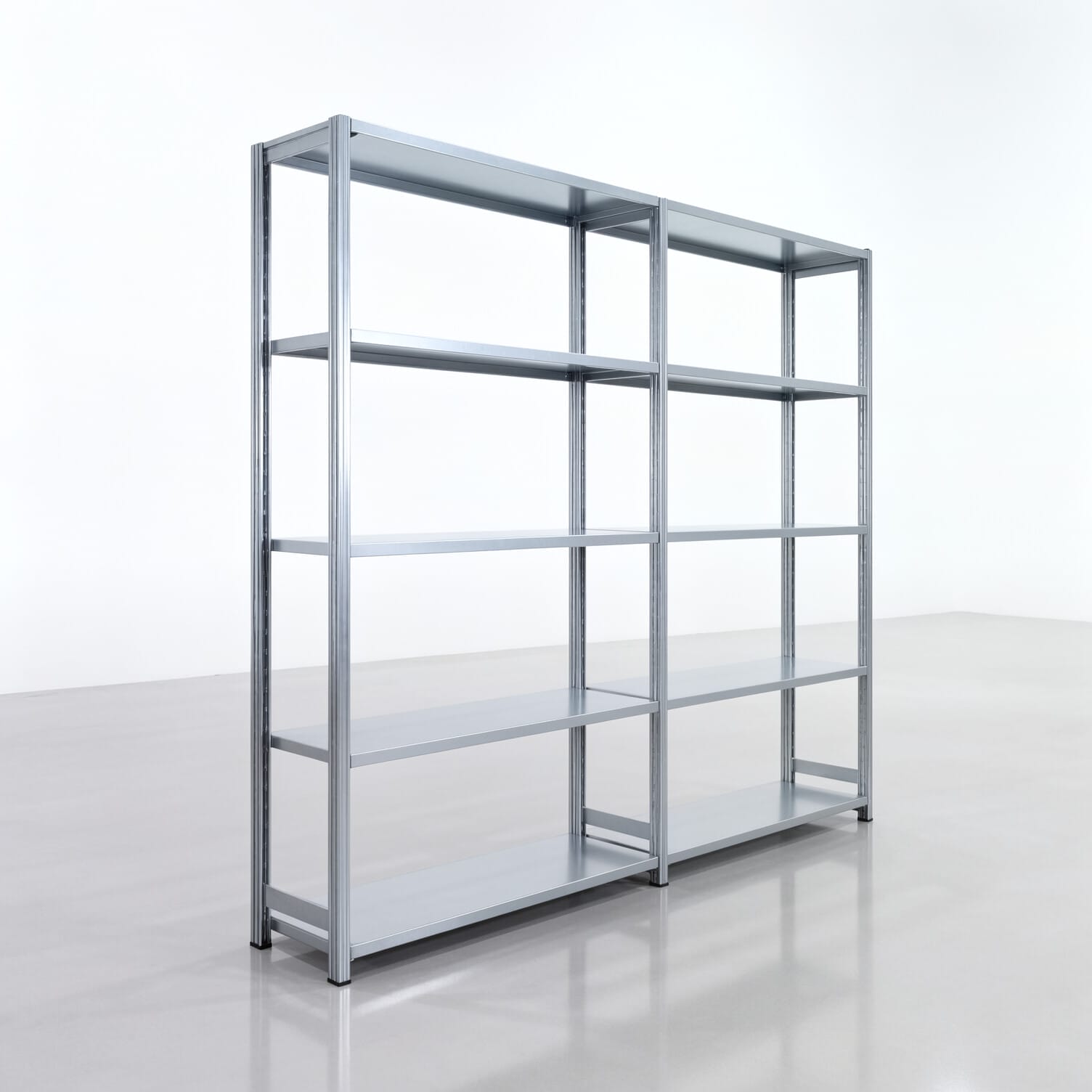 Fachbodenregal FBX 4000, H: 2.000 mm, B: 2.426 mm mm, T: 400 mm, Ebenen: 5