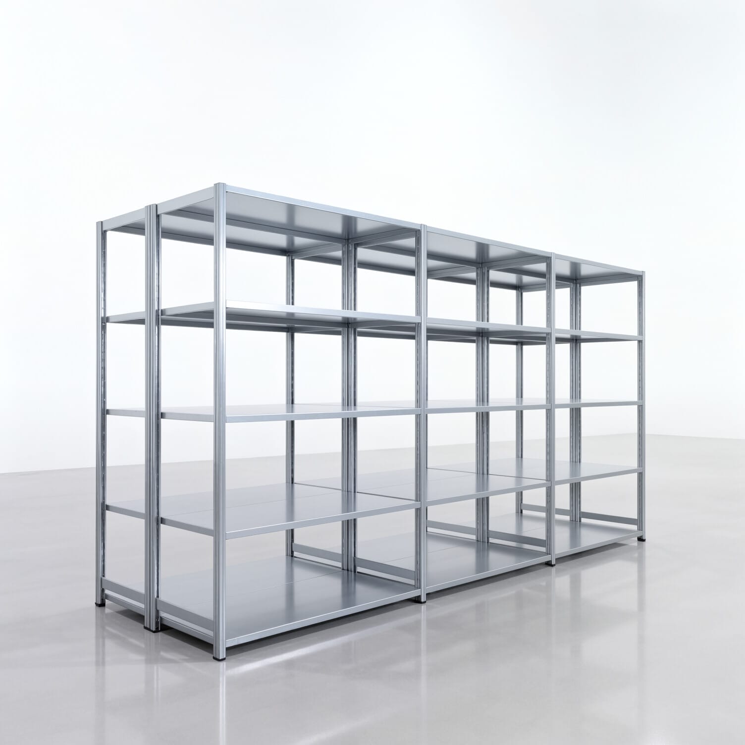 Fachbodenregal FBX 4000, H: 2.000 mm, B: 3.923 mm mm, T: 600 mm, Ebenen: 5