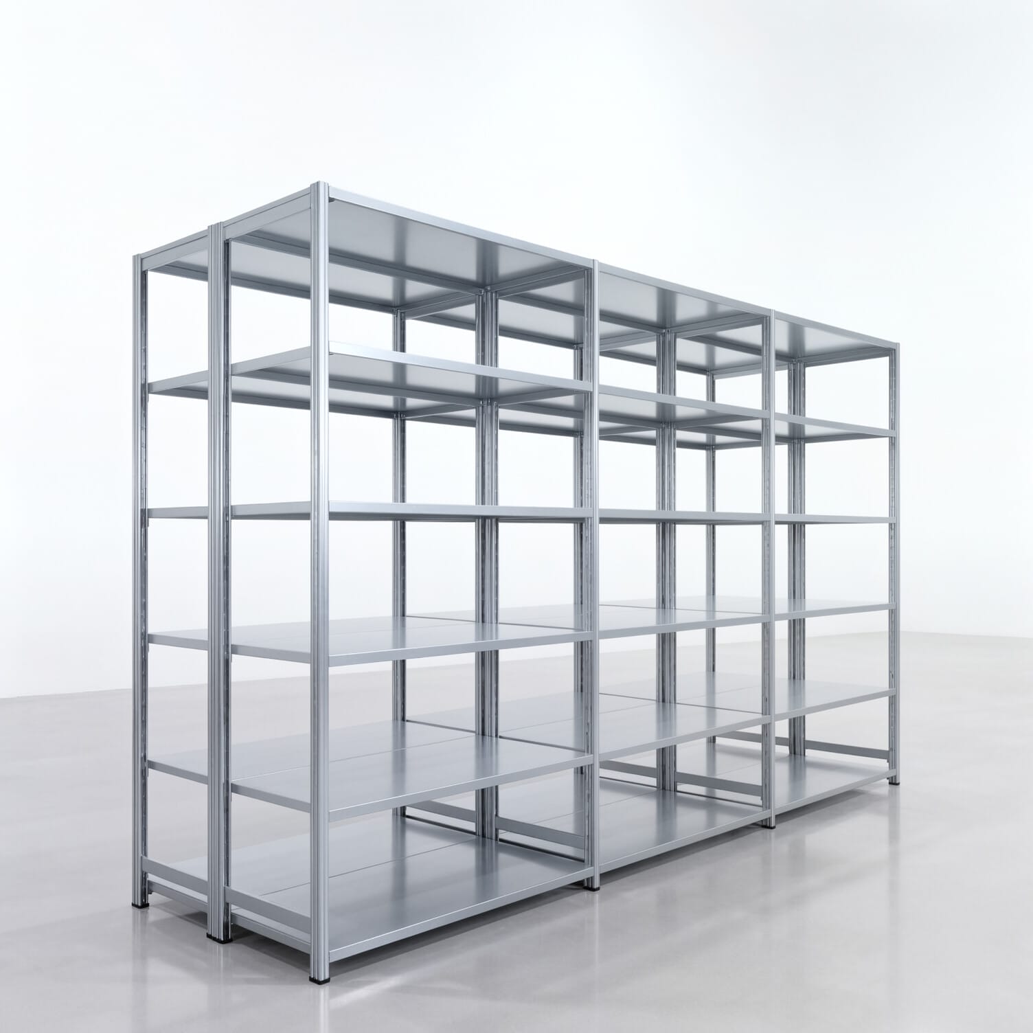 Fachbodenregal FBX 4000, H: 2.250 mm, B: 3.623 mm mm, T: 600 mm, Ebenen: 6