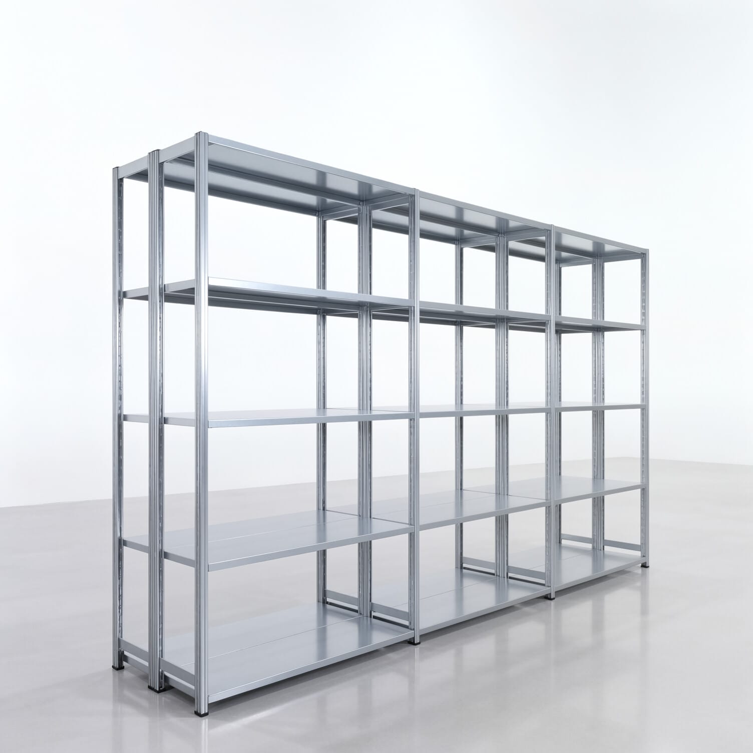 Fachbodenregal FBX 4000, H: 2.350 mm, B: 3.923 mm mm, T: 400 mm, Ebenen: 5