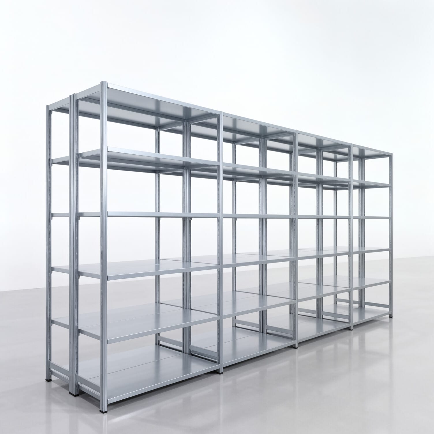 Fachbodenregal FBX 4000, H: 2.350 mm, B: 4.820 mm mm, T: 500 mm, Ebenen: 6