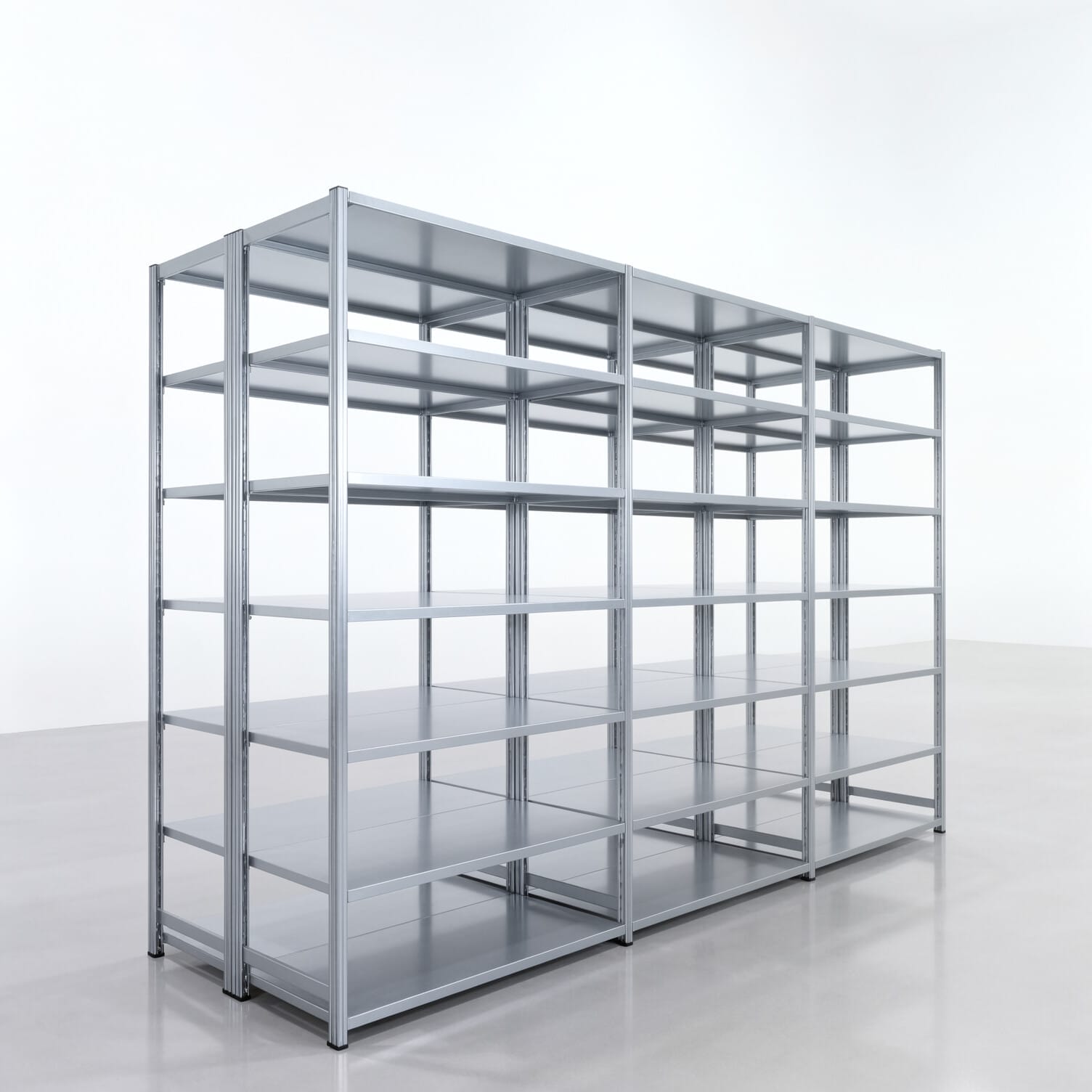 Fachbodenregal FBX 4000, H: 2.350 mm, B: 3.623 mm mm, T: 600 mm, Ebenen: 7