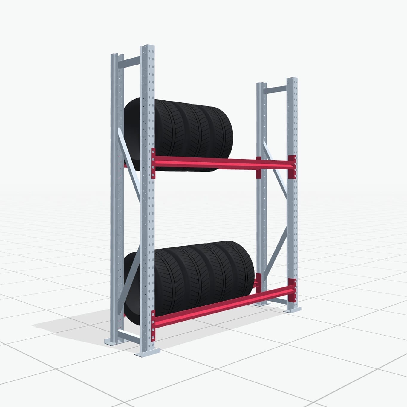 Reifenregale RSX 5000, H: 2.000 mm, B: 1.626 mm mm, T: 400 mm (13 - 15