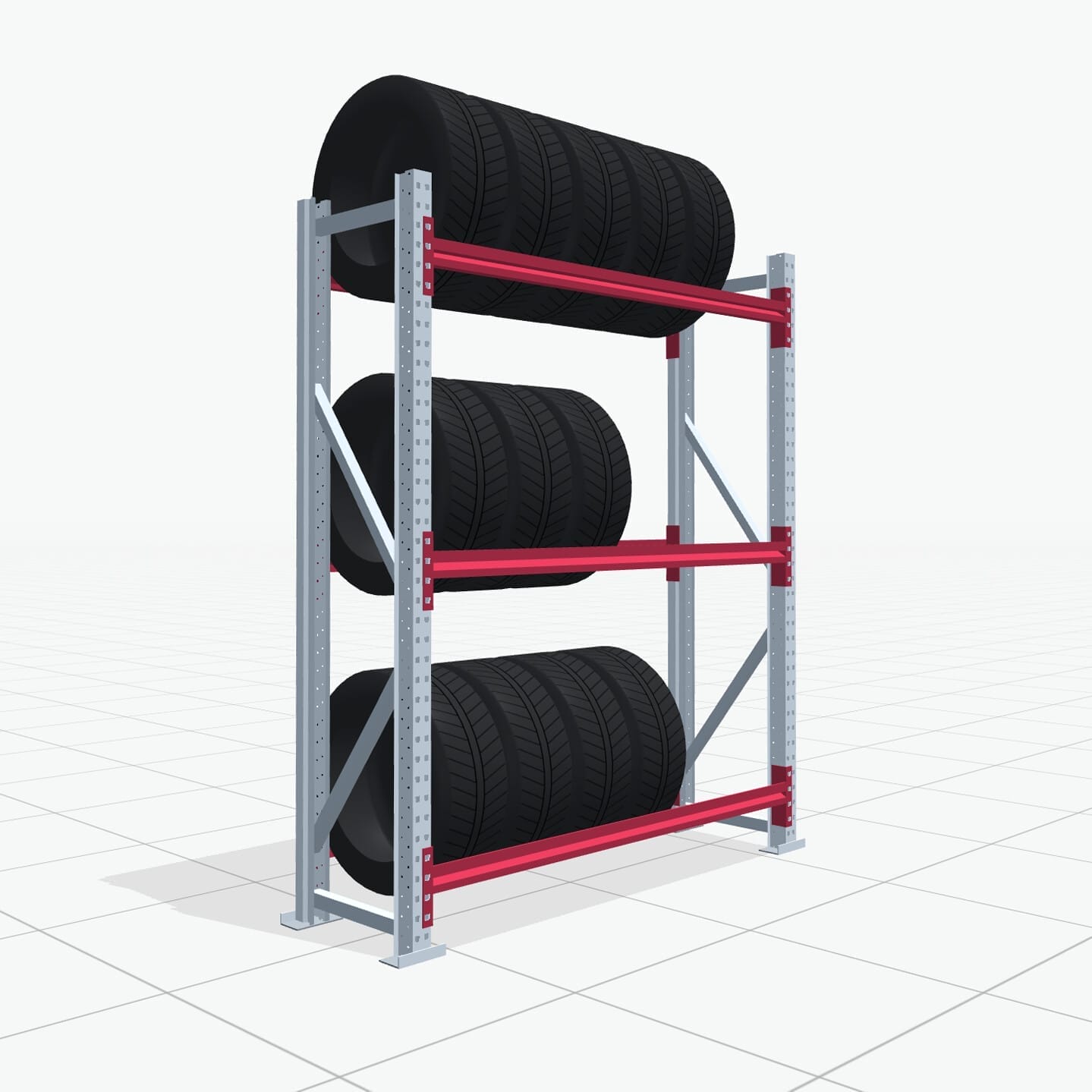 Reifenregale RSX 5000, H: 2.000 mm, B: 1.626 mm mm, T: 500 mm (16 - 18