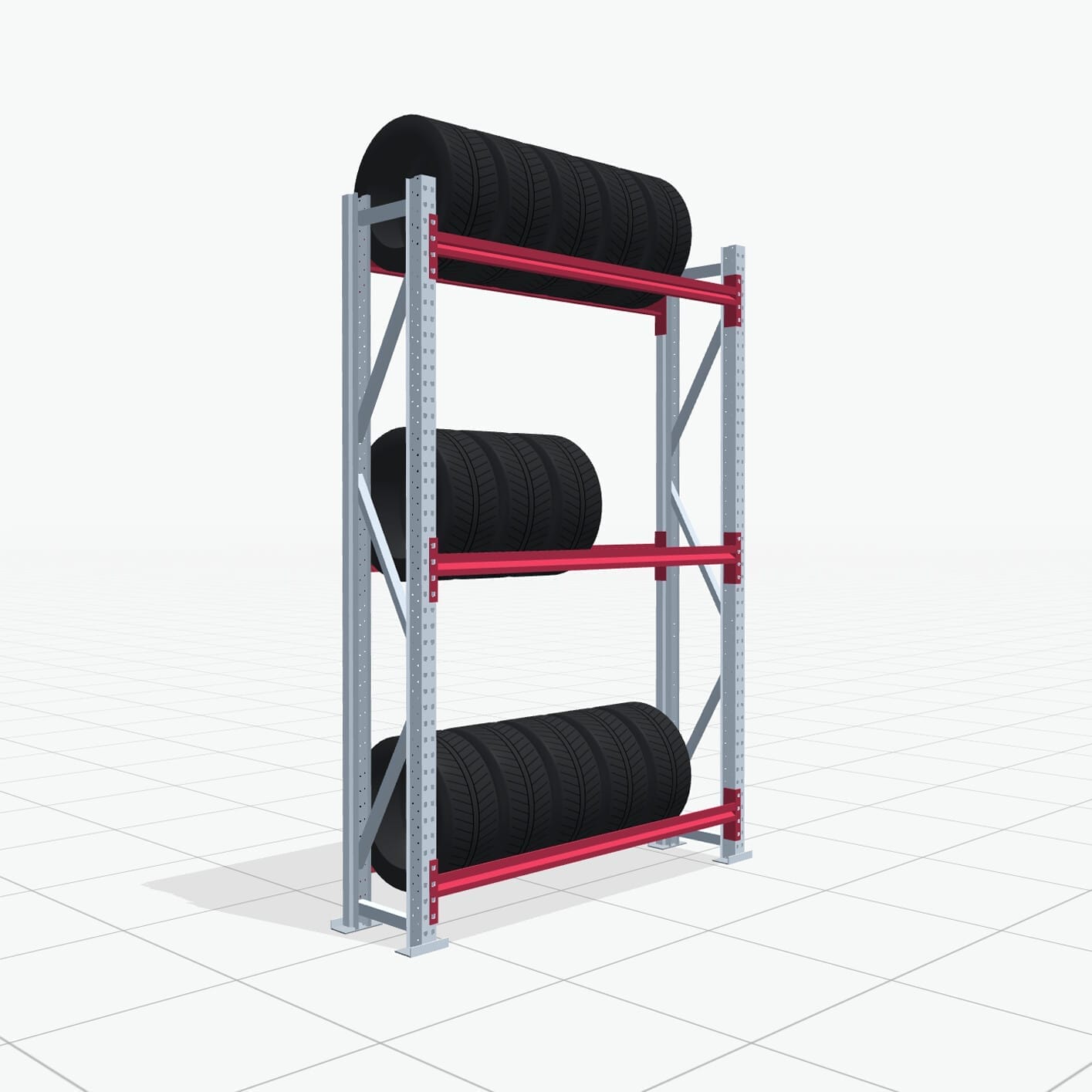 Reifenregale RSX 5000, H: 2.400 mm, B: 1.626 mm mm, T: 400 mm (13 - 15