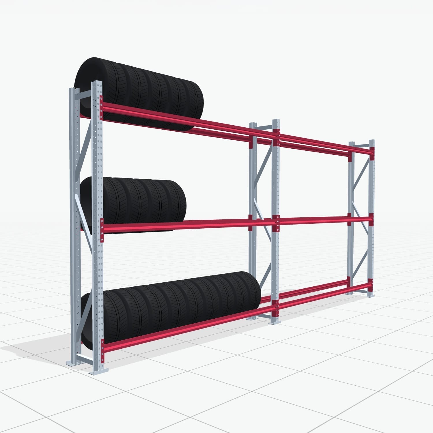 Reifenregale RSX 5000, H: 2.400 mm, B: 5.167 mm mm, T: 400 mm (13 - 15