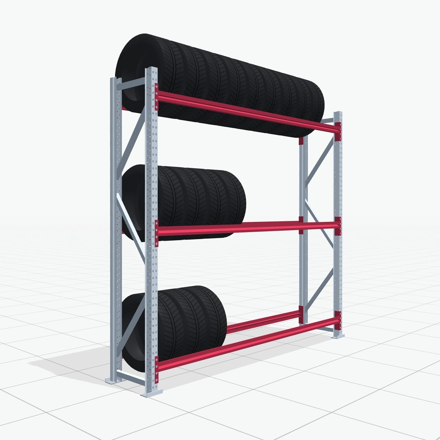 Reifenregale RSX 5000, H: 2.400 mm, B: 2.616 mm mm, T: 500 mm (16 - 18