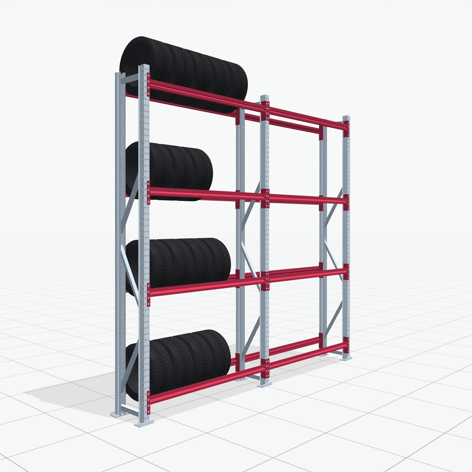 Reifenregale RSX 5000, H: 3.000 mm, B: 3.187 mm mm, T: 400 mm (13 - 15