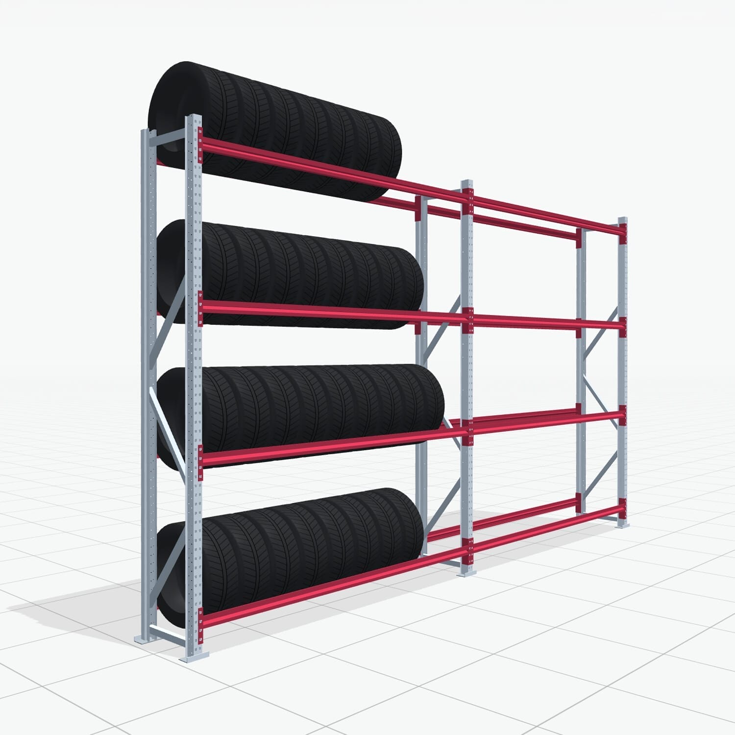 Reifenregale RSX 5000, H: 3.000 mm, B: 5.167 mm mm, T: 500 mm (16 - 18