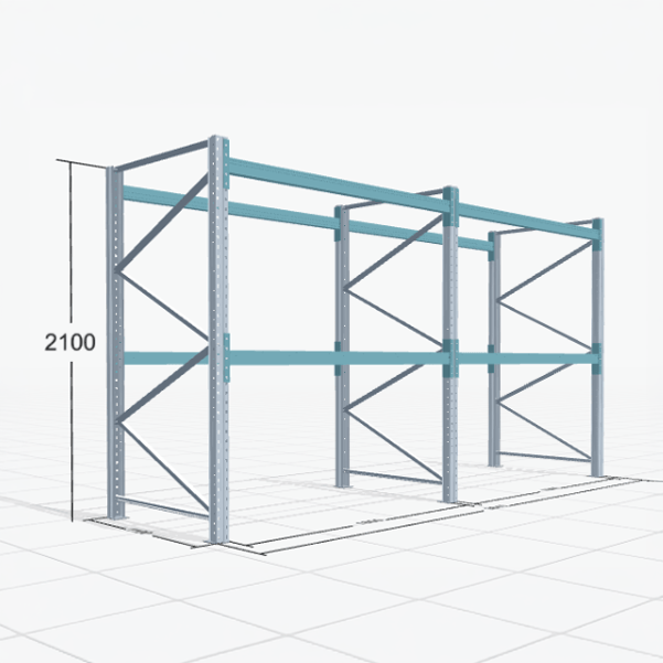 Palettenregal Basic PRB 1100, H: 2100 mm, B: , Palettengewicht: 500 kg, Palettenplätze:
